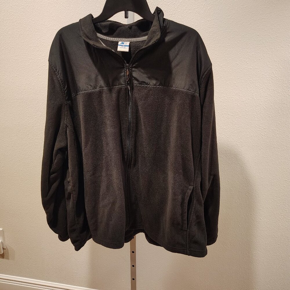 Starter Men's Black Fleece Jacket Size 3XL Polyester
